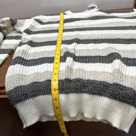VTG Sweater Graphic Striped Pullover 90's Men's Large‎ Grunge Grandpa - Picture 10 of 11